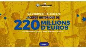 FDJ : Énorme jackpot EuroMillions de 220 millions d'euros à remporter ce vendredi