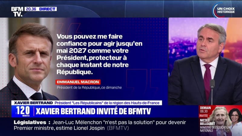 Xavier Bertrand (LR), au sujet d'Emmanuel Macron: 