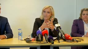 Marine Le Pen lors d'une conférence de presse à Metz, le 23 septembre 2021.
