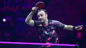 Le pongiste français Simon Gauzy lors d'un tournoi à Montpellier en novembre 2024