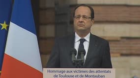 François Hollande lors de son discours à Toulouse aux victimes de Mohamed Merah, le 17 mars 2013