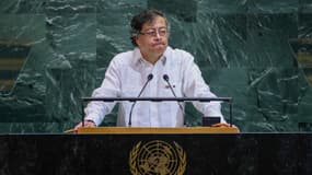 Le président colombien Gustavo Petro à New York, au siège de l'ONU, ce vendredi 26 septembre.