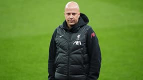 Arne Slot, le coach de Liverpool, le 19 février 2025