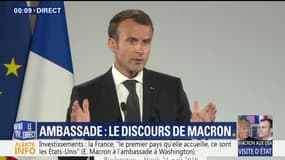 Macron aux Us: discours à l'ambassade de France