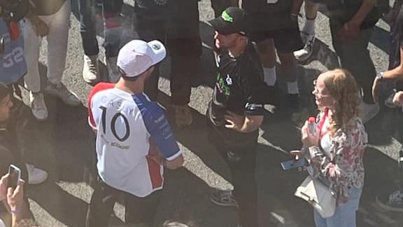 Pierre Gasly et Squeezie au GP Explorer 2 le 9 septembre 2023