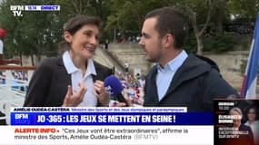 Amélie Oudéa-Castéra au micro de BFMTV le 25 juillet 2024.