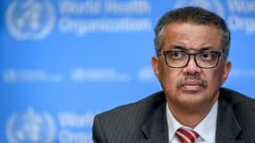 Tedros Adhanom Ghebreyesus lors d'une conférence de presse en Suisse, le 11 mars 2020.