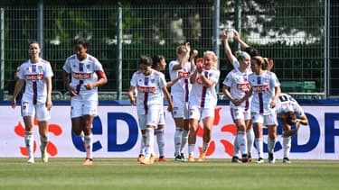 Les Lyonnaises fêtent le doublé d'Ada Hegerberg en finale de Coupe de France, 13 mai 2023