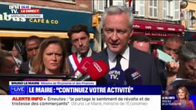 Bruno Le Maire: "Nous pourrons considérer des annulations de charges fiscales et sociales pour les commerçants les plus touchés" par les émeutes