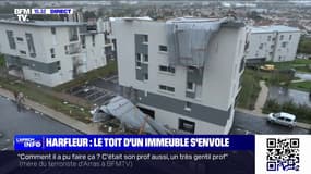 Tempête Ciarán: le toit d'un immeuble s'envole à Harfleur, en Seine-Maritime 