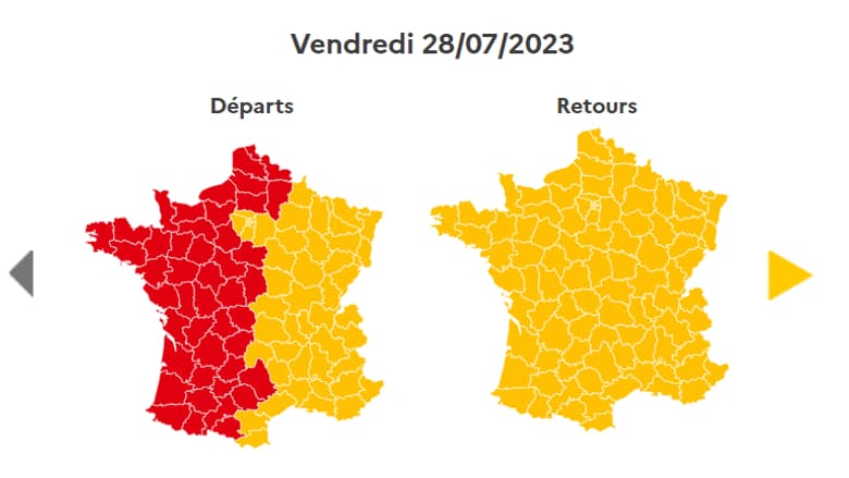 Bison futé : prévisions du 28 juillet 2023