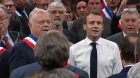 Emmanuel Macron à Souillac dans le Lot, vendredi.