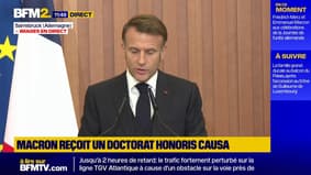 "La liberté de savoir, de penser est une condition de notre avenir", réaffirme Emmanuel Macron