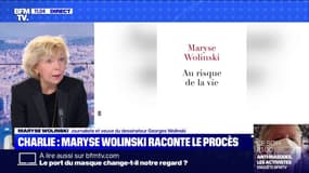 Maryse Wolinski: "Hier [au procès Charlie Hebdo], on a visionné des scènes qui étaient des scènes de guerre"
