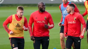 Kevin de Brune avec Romelu Lukaku et Eden Hazard