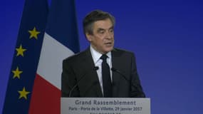 François Fillon lors du meeting de la Villette. 