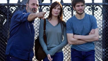 Cédric Klapisch, Ana Girardot et François Civil sur le tournage de "Deux moi".