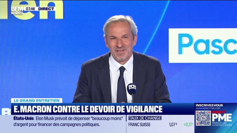 Le Grand entretien : Emmanuel Macron contre le devoir de vigilance - 21/05