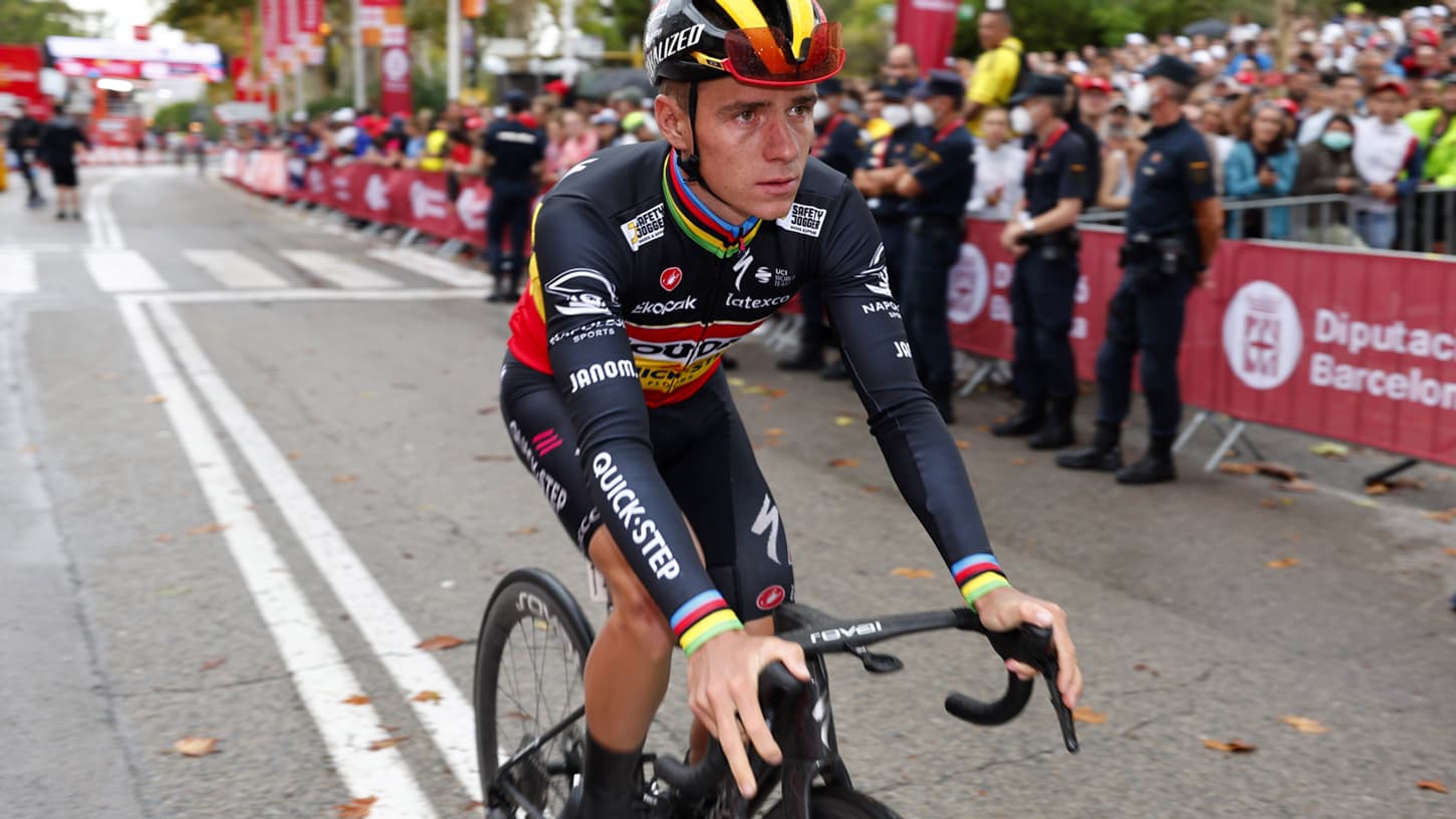 Remco Evenepoel sur la 2e étape du Tour d'Espagne 2023, le 27 août 2023.