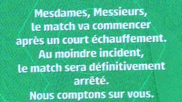 Le panneau de l'ASSE à l'attention des supporters