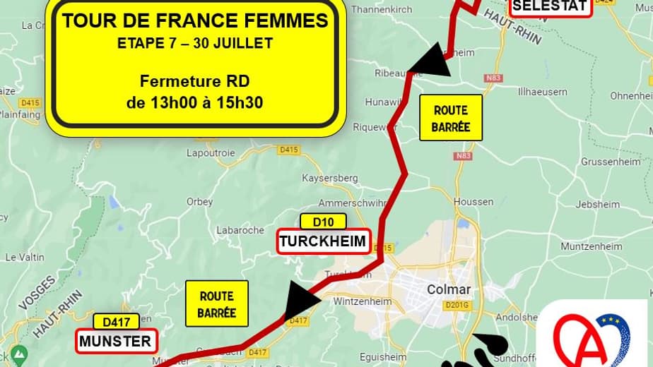 La circulation sera perturbée en raison du passage e la caravane du Tour de France Femmes.