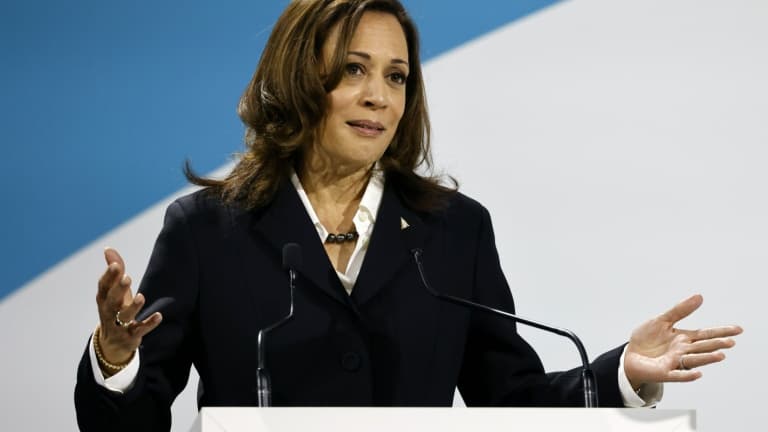 La vice-présidente américaine Kamala Harris lors du Forum de Paris sur la Paix, le 11 novembre 2021