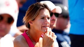 Amélie Mauresmo lors d'un match d'Andy Murray à l'US Open, le 25 août 2014 à New York