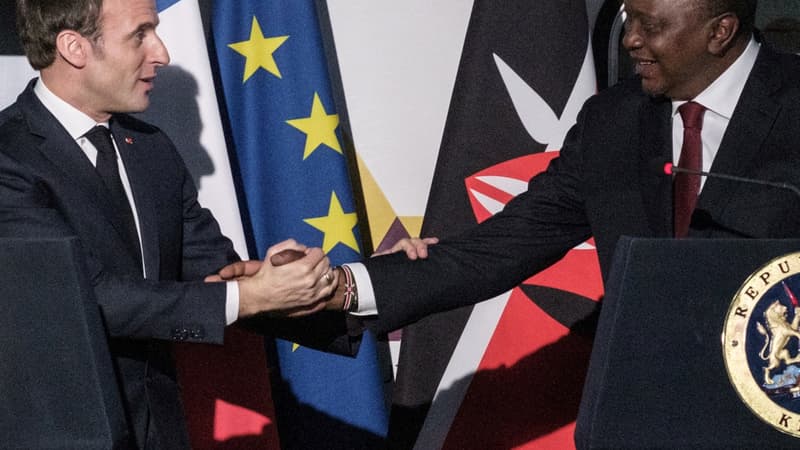 Emmanuel Macron a rencontré Uhuru Kenyatta, président kényan, à l'issu d'une tournée est-africaine