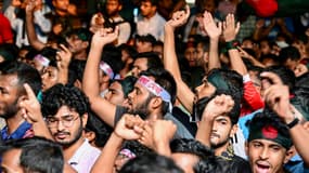 Une manifestation étudiante à Dhaka (Bangladesh), le 11 juillet 2024