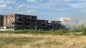 Un incendie d'immeuble à Ostwald (Bas-Rhin) le 14 juillet 2022