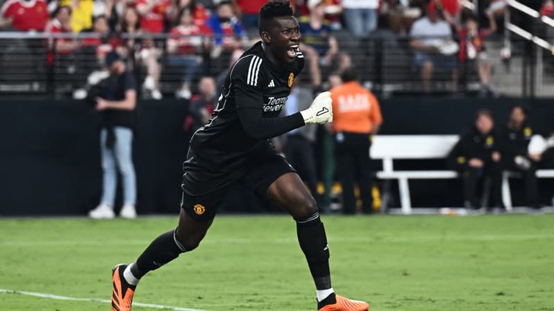 André Onana lors de Manchester United-Borussia Dortmund, le 30 juillet 2023.