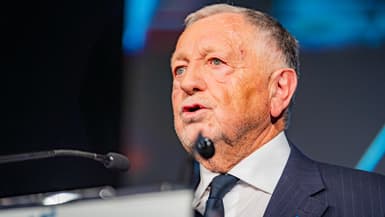 Jean-Michel Aulas, ancien président de l'Olympique Lyonnais, lors de son meeting de lancement de la campagne pour les élections municipales de 2026, le 26 septembre 2025.