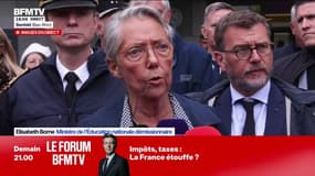 Enseignante poignardée en classe: l'élève mis en cause est rentré "avec une arme dans l'établissement", a précisé Elisabeth Borne, assurant "continuer à travailler sur la sécurisation des enceintes scolaires"