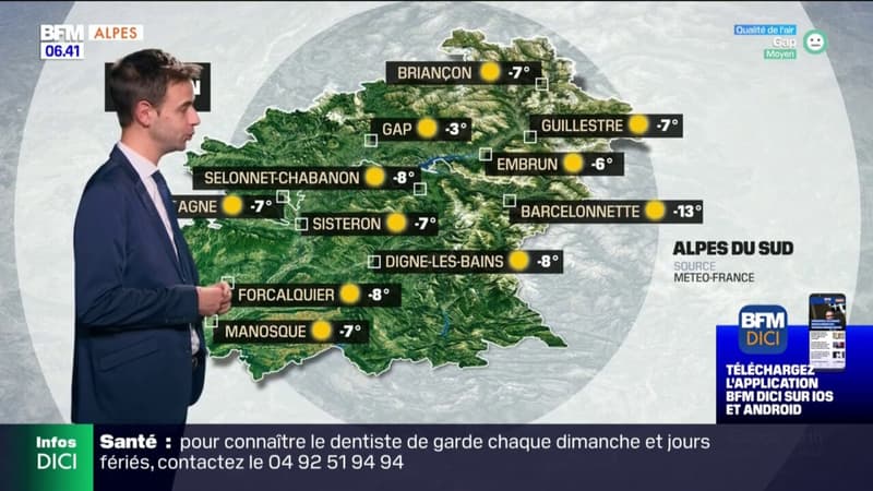 Météo Alpes du Sud: de très belles éclaircies ce lundi, mais une matinée très fraîche, jusqu'à -13°C à Barcelonette