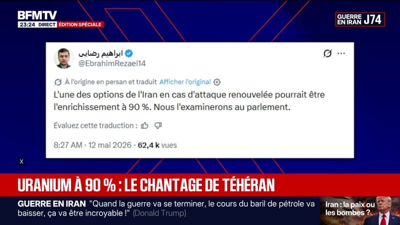L'Iran déclare "qu'en cas d'attaque renouvelée", il pourrait enrichir son uranium "à 90%"