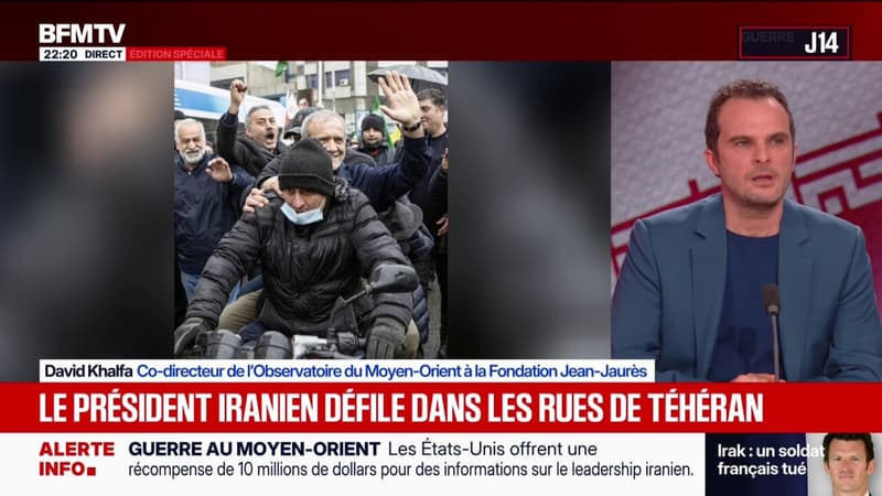 La photo du président iranien Massoud Pezeshkian qui défile dans les rues de Téhéran en Iran