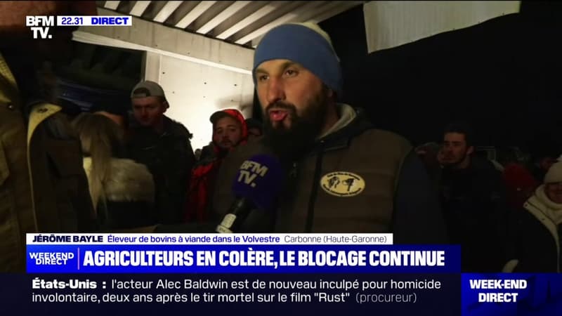 Blocage de l'A64: L'État et notre ministre nous montrent du mépris, affirme Jérôme Bayle, éleveur de bovins à Carbonne (Haute-Garonne)