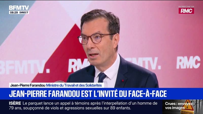 Chômage: "Quand on est en dessous de 8%, c'est une bonne performance", estime Jean-Pierre Farandou, ministre du Travail