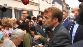 Emmanuel Macron ce mercredi 15 septembre à Illiers-Combray (Eure-et-Loire)