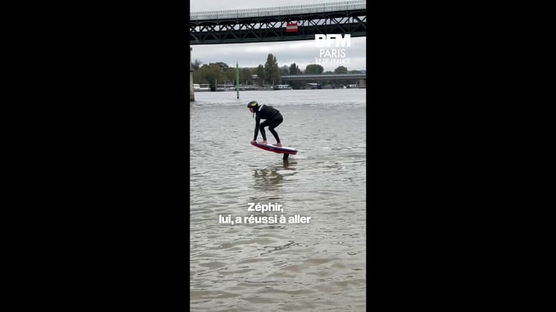 Zéphir, 15ans, a battu le record du monde de vitesse en foil électrique sur la Seine (1/1)