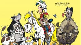 Couverture du nouvel album de Lucky Luke, "l’Arche de Rantanplan", sorti en librairies le vendredi 21 octobre 2022.