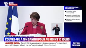 Roselyne Bachelot: "La situation sanitaire est trop instable pour envisager une date ferme de réouverture" des lieux culturels