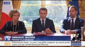 Travail: "Les réformes seront applicables au plus tard au 1er janvier prochain", dit Macron