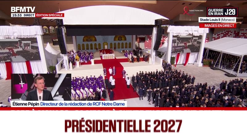 Le pape Léon XIV au stade Louis II de Monaco pour célébrer une messe en français