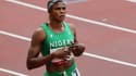La sprinteuse nigériane Blessing Okagbare, après avoir remporté sa série du 100 m aux Jeux olympiques de Tokyo 2020, le 30 juillet 2021