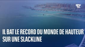  Il bat le record du monde de hauteur sur une slackline 