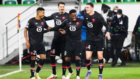 Les joueurs du Losc, à Wolfsburg le 8 décembre 2021
