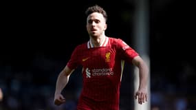 Diogo Jota lors du match Fulham-Liverpool (3-2, Premier League), le 6 avril 2025