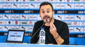 Roberto De Zerbi en conférence de presse avec l'OM, le 8 novembre 2024