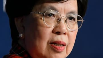 La directrice de l'OMS, Margaret Chan, le 22 janvier 2016 au forum de Davos La directrice de l'OMS, Margaret Chan, le 22 janvier 2016 au forum de Davos